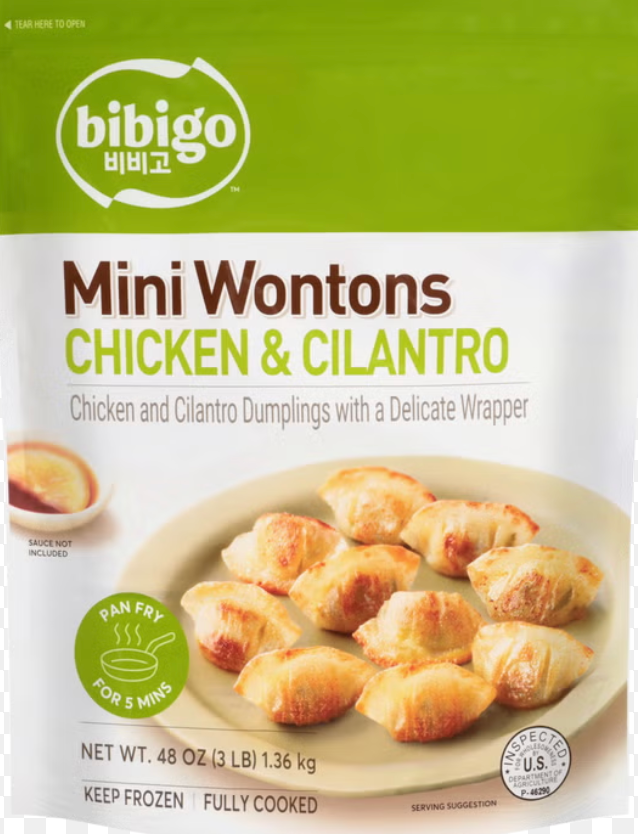 Bibigo Mini Wontons, Chicken & Cilantro, 3 lbs