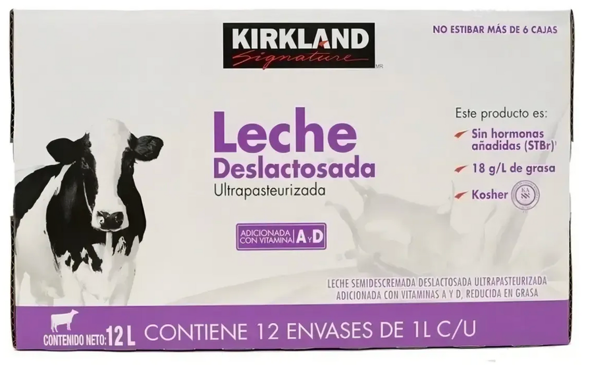 Kirkland Signature Ultra-Pasteurized Lactose-Free Milk (12-pack, 1 L each)
