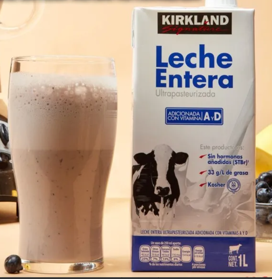 Kirkland Signature Ultra-Pasteurized Whole Milk (12-pack, 1 L each)