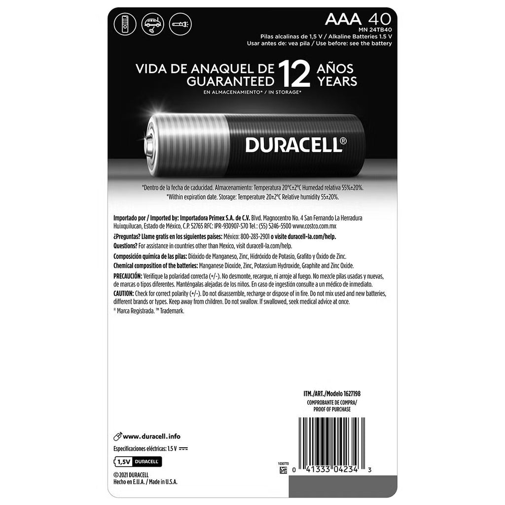 Duracell, AAA Power Boost Batteries, 40 Count