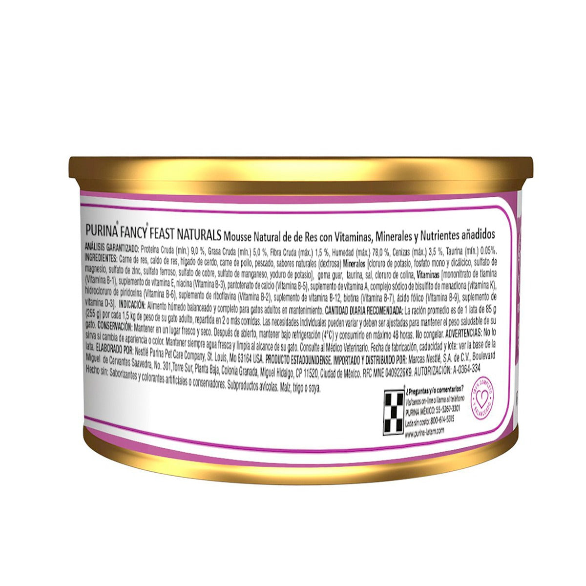 Fancy Feast Gourmet Naturals Wet Mousse Food for Adult Cats, Meat Recipe, 85g