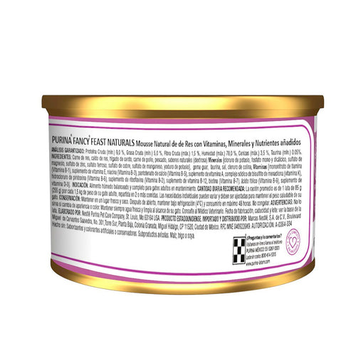 Fancy Feast Gourmet Naturals Wet Mousse Food for Adult Cats, Meat Recipe, 85g