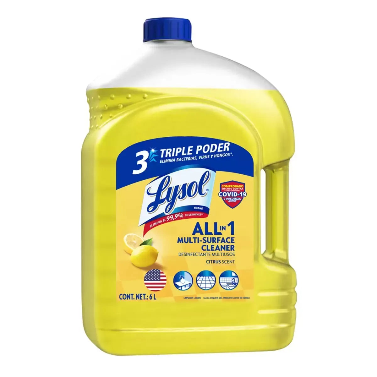 Lysol Triple Power Multipurpose Disinfectant with Citrus Scent 6 l