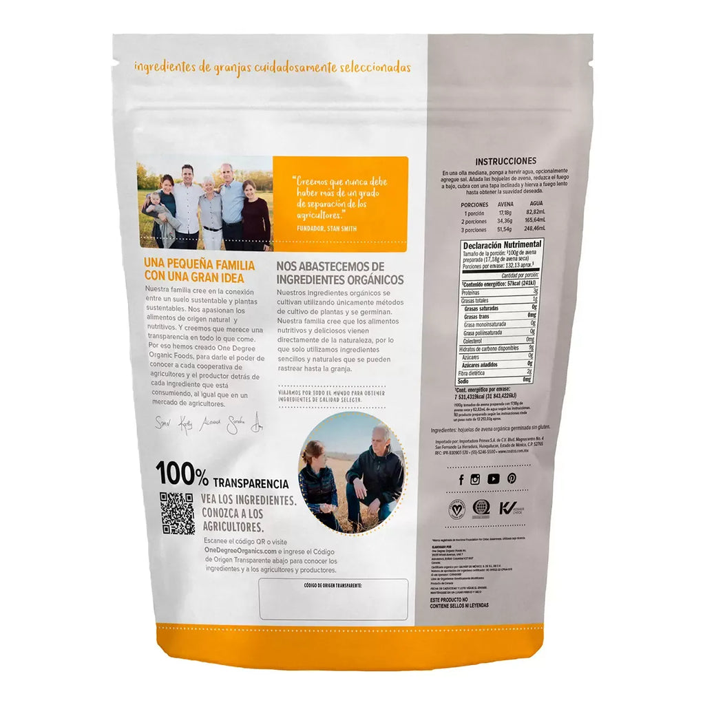 One Degree Organic Foods · Gluten-free sprouted oat flakes (2.27 kg)