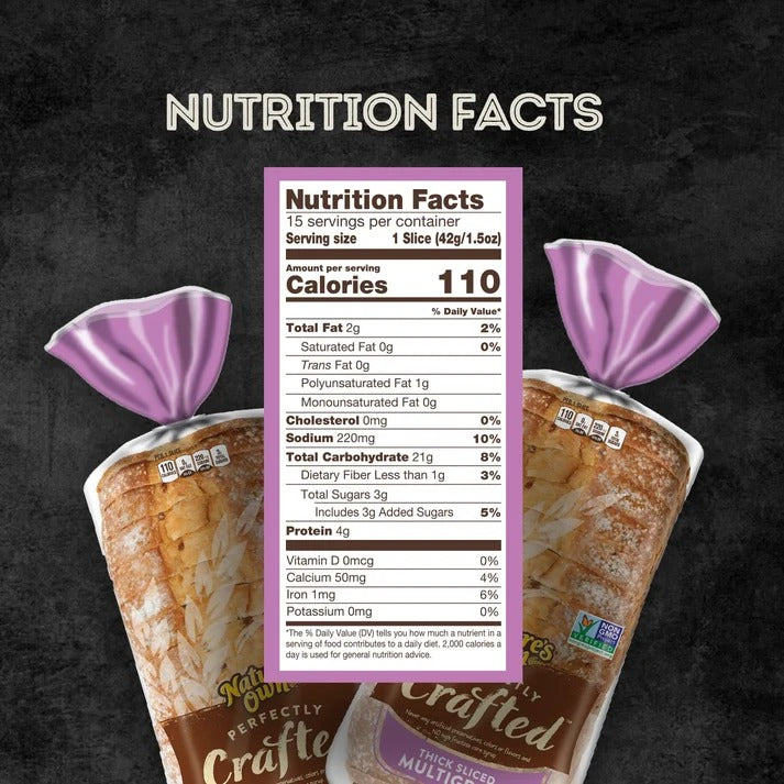 Nature’s Own Multigrain Bread, Thick Sliced, 22 oz, 2 ct