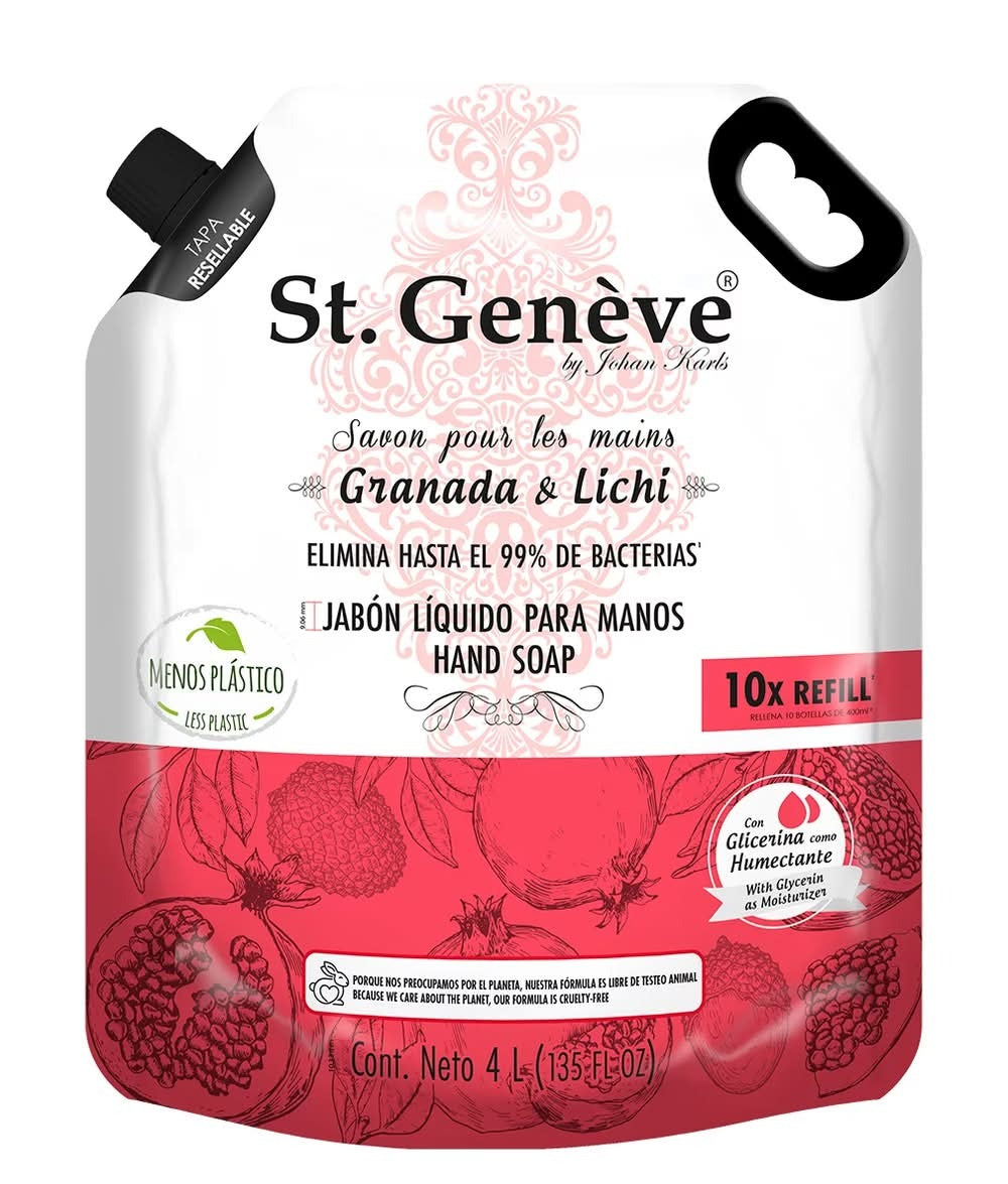 St. Genève · Liquid Hand Soap Refill, Pomegranate & Lychee (4 L)