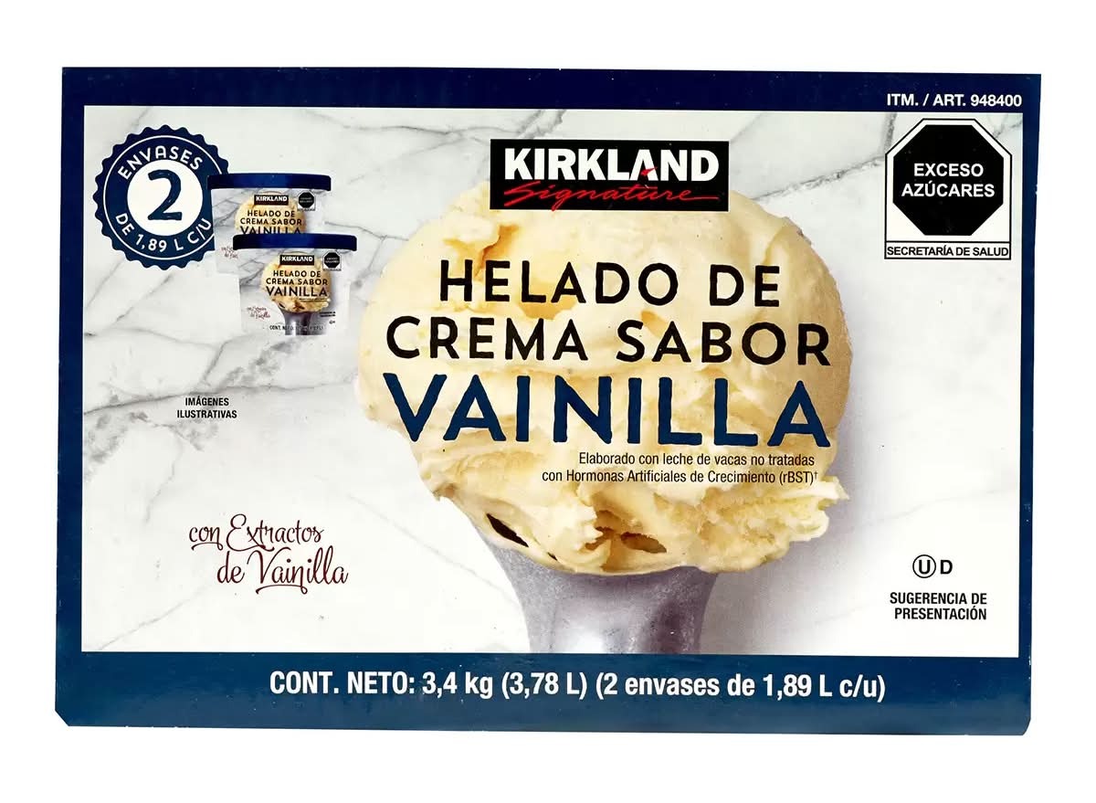 Kirkland Signature  Vanilla Cream Ice Cream (2 x 1.89 L)