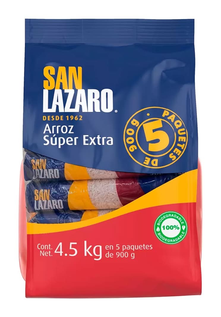 San Lazaro · Super Extra White Rice (5 x 900 g)