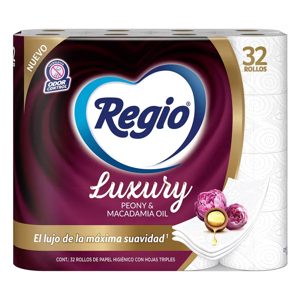 Regio Luxury Peony & Macadamia Oil Toilet Paper 32 Rolls