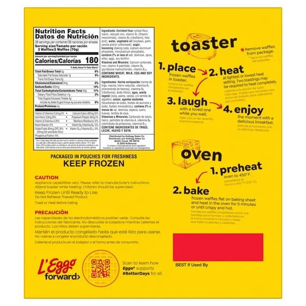 Kellogg's Eggo Homestyle Waffles , 72-count