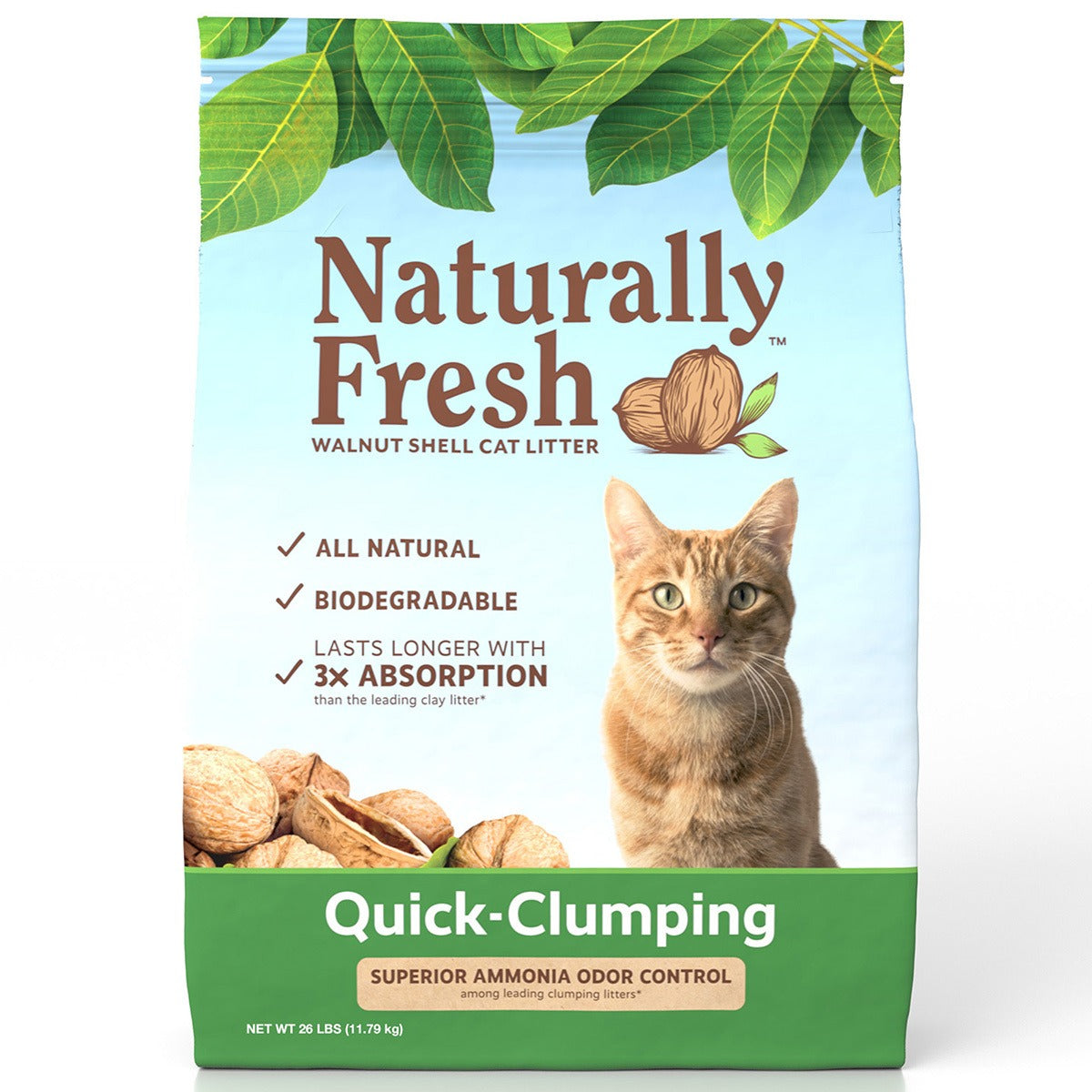 Naturally Fresh Fast Clumping Natural Cat Litter, Unscented, 11.7 kg
