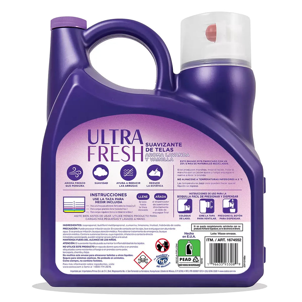 Kirkland Signature Fabric Softener Lavender and Vanilla Scent 4.4 l