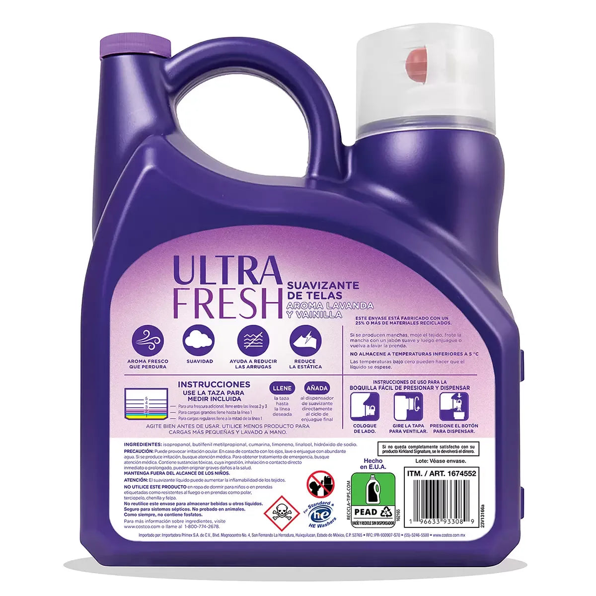Kirkland Signature Fabric Softener Lavender and Vanilla Scent 4.4 l